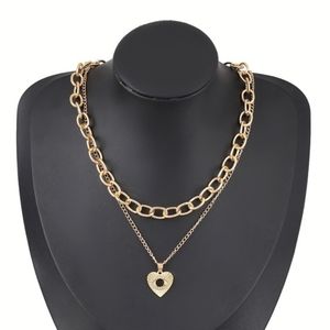 3 Pack Double Layer Nazar Heart Pendant